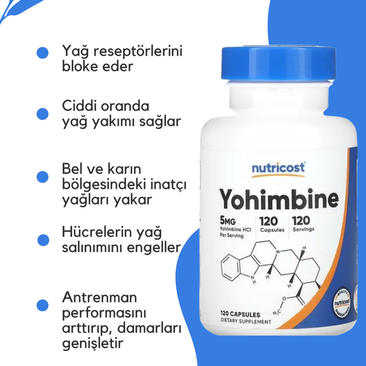 Nutricost Yohimbine HCl 5mg 120 Kapsül